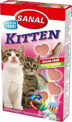 Sanal kittensnoepjes met gist 40 tabletten, 30g