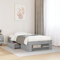 Bedframe bewerkt hout grijs sonoma eikenkleurig 75x190 cm