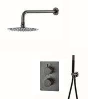 Saniclear Iron Pro inbouw regendouche met wandarm en 20cm hoofddouche verouderd ijzer - gunmetal - thumbnail