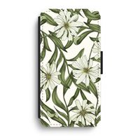 Wit bloemenpatroon: iPhone XR Flip Hoesje