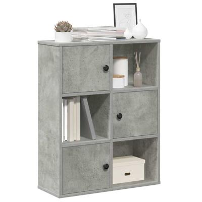 Boekenkast 60x24x76,5 cm bewerkt hout betongrijs