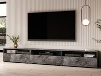 Tv-meubel BABEL II 3 deuren 3 vakken kleurrijke leisteen zonder salontafel - thumbnail