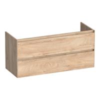 Brauer Inspire - Onderkast - 120 cm - met 2 Softclose Lades Greeploos en 2 Sifon Uitsparingen - Forest Wheat