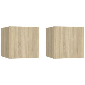 The Living Store TV-meubel Sonoma Eiken - 30.5 x 30 x 30 cm - Wandmontage - Links/Rechts Openend