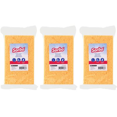 Sorbo viscose sponzen - 3x - schoonmaaksponzen - 16 cm - huishoudelijke producten - streeploos resul
