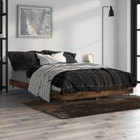 Bedframe zonder matras hout gerookt eikenkleurig 120x190 cm