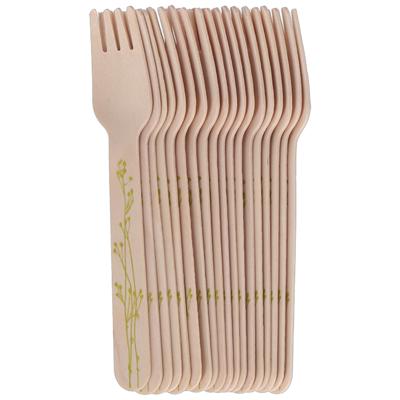 Esschert Design Vorken - hout - 20x - kruidenopdruk - 16 cm - BBQ/Verjaardag/Camping/Party