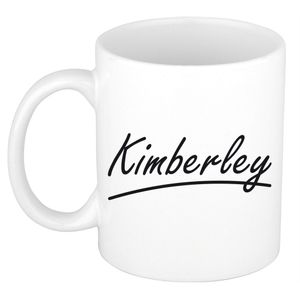 Naam cadeau mok / beker Kimberley met sierlijke letters 300 ml