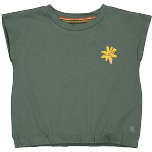 Quapi Meisjes crop top - Beertje - Donker groen