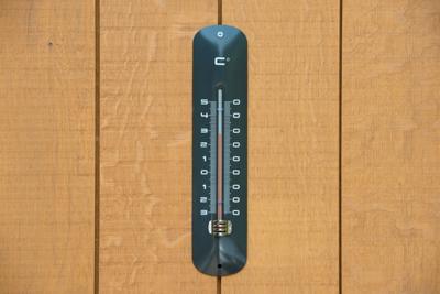 Muurthermometer metaal antraciet 30x6,5x1 cm - Nature