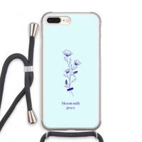 Bloom with grace: iPhone 8 Plus Transparant Hoesje met koord