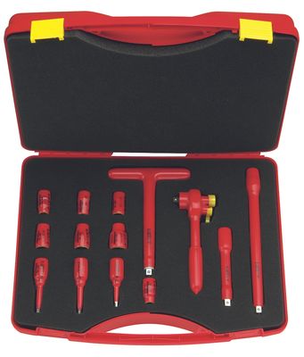 Friedrich 14-Delige Doppenset Metrisch met Omschakelratel 3/8'' 1000V