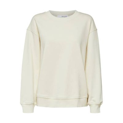 SELECTED FEMME gemêleerde sweater SLFSTASIE van biologisch katoen ecru