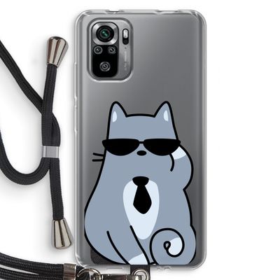 Cool cat: Xiaomi Redmi Note 10S Transparant Hoesje met koord