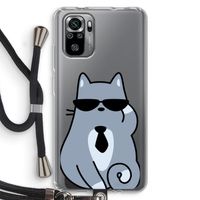 Cool cat: Xiaomi Redmi Note 10S Transparant Hoesje met koord