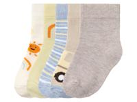 lupilu 5 paar baby sokken (15/18, Beige/blauw/wit)