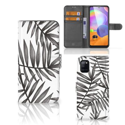 Samsung Galaxy A31 Hoesje Leaves Grey Samsung Galaxy A31 Hoesje Leaves Grey