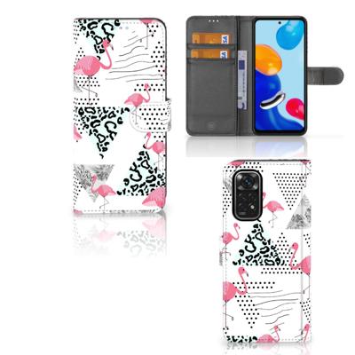 Xiaomi Redmi Note 11/11S | Telefoonhoesje | Met pasjeshouder | Flamingo Triangle