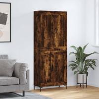 Hoge kast 69,5x34x180 cm bewerkt hout gerookt eikenkleurig