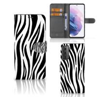 Samsung Galaxy S21 Plus | Telefoonhoesje | Met pasjeshouder | Zebra