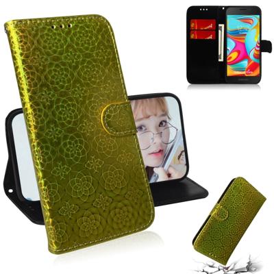 Voor Galaxy a2 core effen kleur kleurrijke magnetische Buckle horizontale Flip PU lederen draagtas met houder & kaartsleuven & portemonnee & Lanyard (