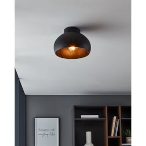 EGLO Mogano mini Plafondlamp - E27 - Ø28 cm - Zwart - Leen Bakker