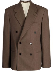 LEMAIRE blazer en coton à boutonnière croisée - Marron