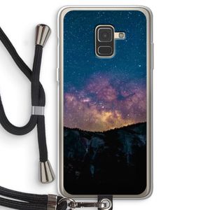 Travel to space: Samsung Galaxy A8 (2018) Transparant Hoesje met koord