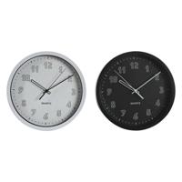 Muurklok DKD Home Decor Wit Zwart PVC 25,4 x 4 x 25,4 cm (2 Stuks)