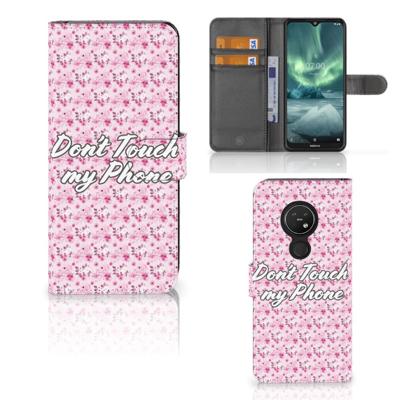 Nokia 7.2 | Nokia 6.2 Portemonnee Hoesje Flowers Pink DTMP Nokia 7.2 | Nokia 6.2 Portemonnee Hoesje Flowers Pink DTMP
