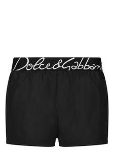 Dolce & Gabbana short de bain à taille logo - Noir