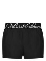 Dolce & Gabbana logo-waistband swim shorts - Noir