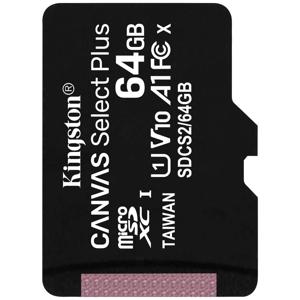 Kingston Technology 64GB micSDXC Canvas Select Plus 100R A1 C10 enkel pakket zonder ADP