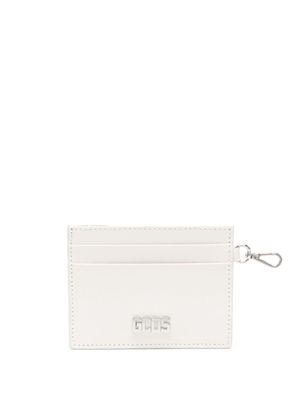 GCDS porte-cartes en cuir Comma à plaque logo - Blanc