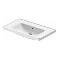 Wastafel Duravit D-Neo Met Rand Overloop Kraanvlak Zonder Kraangat 80 cm Hoogglans Wit Duravit