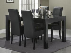 Eettafel ROMEO 160 cm hoogglans zwart