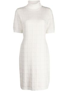 Paule Ka robe mi-longue à motif en jacquard - Blanc