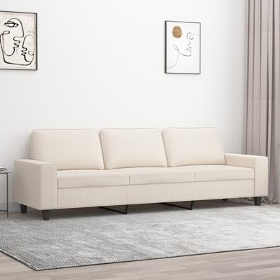 Driezitsbank 210 cm microvezelstof beige