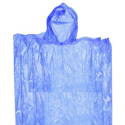 Wegwerp regenponcho - 1x - blauw - voor kinderen - 63 x 70 cm - polyester - regenkleding