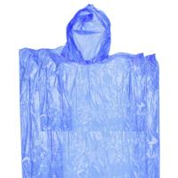 Wegwerp regenponcho - 1x - blauw - voor kinderen - 63 x 70 cm - polyester - regenkleding