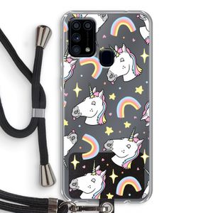 Rainbow Unicorn: Samsung Galaxy M31 Transparant Hoesje met koord