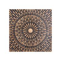Jordie Bruin Houten Vierkant Wandpaneel met Rond Patroon