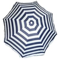 Parasol - blauw/wit - gestreept - D200 cm - UV-bescherming - incl. draagtas