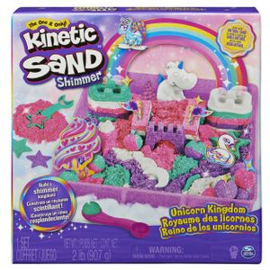 Kinetic Sand - Shimmer Eenhoorn Koninkrijk-speelset met 907 g glanzend speelzand 8 stuks gereedschap - Sensorisch speelgoed