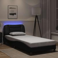 Bedframe met LED zonder matras "Hvar" zwart 80x200 cm