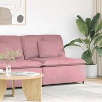 Modulaire bank middenmodule met kussens 100 cm roze