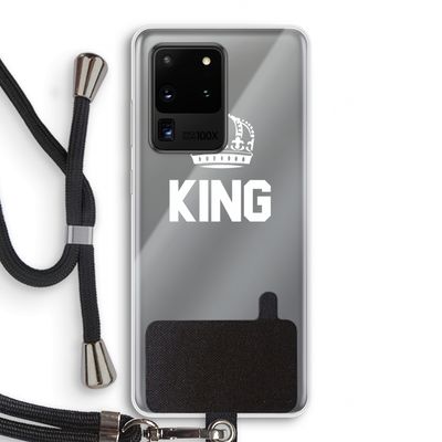 King zwart: Samsung Galaxy S20 Ultra Transparant Hoesje met koord
