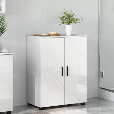 Badkamer Kast Hoogglans wit 60 x 35 x 80 cm Bewerkt hout