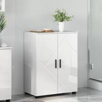 Badkamer Kast Hoogglans wit 60 x 35 x 80 cm Bewerkt hout