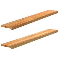 Vensterbanken 2 st 140x20x2 cm massief eikenhout lichtbruin